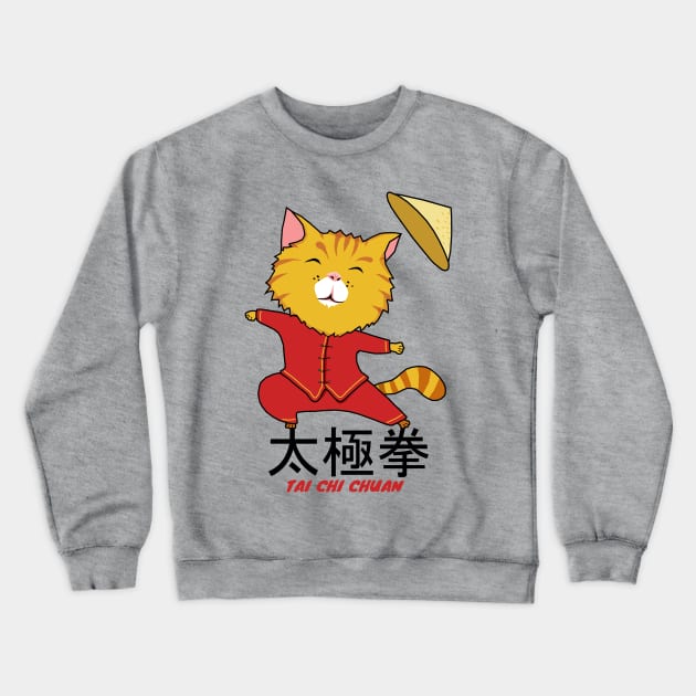 Tai Chi Chuan Cat Crewneck Sweatshirt by KewaleeTee